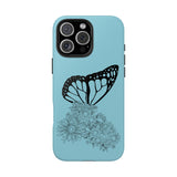 Black Monarch Butterfly floral Tough Phone Case