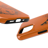 Half Wolf Half Flower Line Art Tough Phone Case