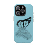 Black Monarch Butterfly floral Tough Phone Case