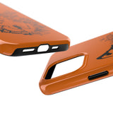 Half Wolf Half Flower Line Art Tough Phone Case