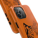 Half Wolf Half Flower Line Art Tough Phone Case