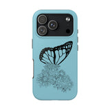 Black Monarch Butterfly floral Tough Phone Case