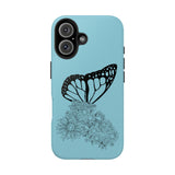 Black Monarch Butterfly floral Tough Phone Case