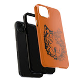 Half Wolf Half Flower Line Art Tough Phone Case