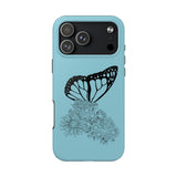 Black Monarch Butterfly floral Tough Phone Case