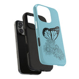 Black Monarch Butterfly floral Tough Phone Case