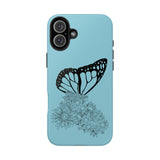 Black Monarch Butterfly floral Tough Phone Case