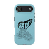 Black Monarch Butterfly floral Tough Phone Case