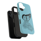 Black Monarch Butterfly floral Tough Phone Case